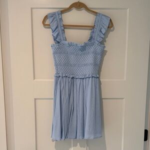 Altar'd State Light Blue Ruffled Mini Dress